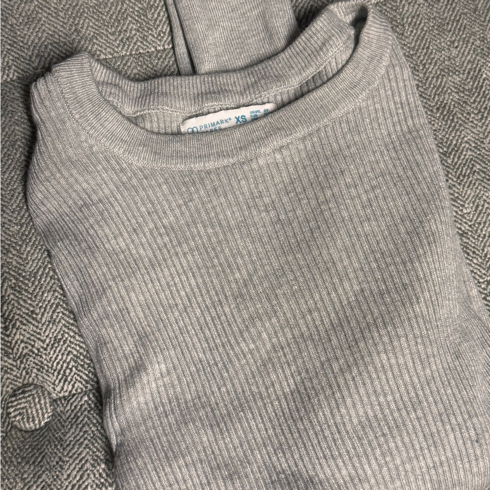 Old Navy Light Gray Ribbed Knit Top